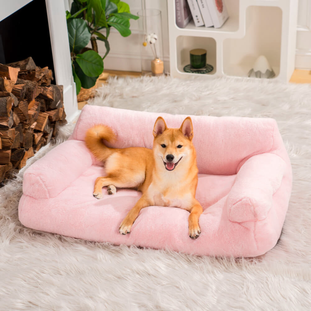 Vintage Casual Diamond Pattern Cat & Dog Sofa Bed