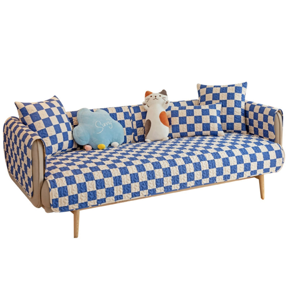 Colorful Checkerboard Anti Scratch Furniture Protector Couch Cover