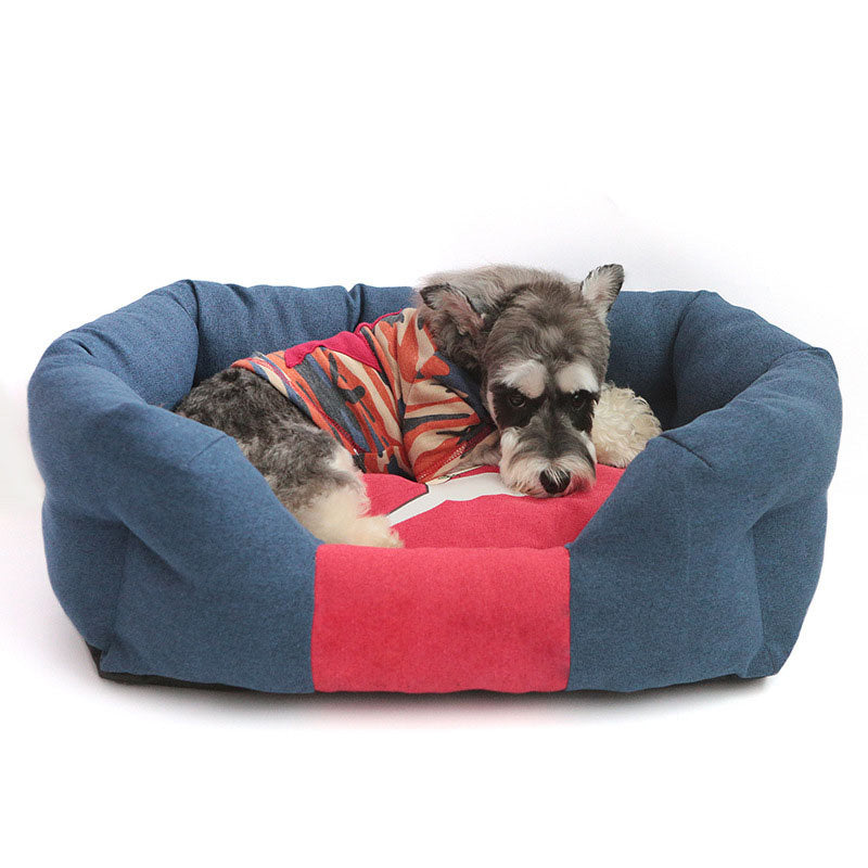 Fashionable All-season Warm Clashing Colours Dog Bed