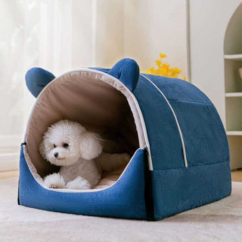 2 in 1 removable cute bear ears dog house