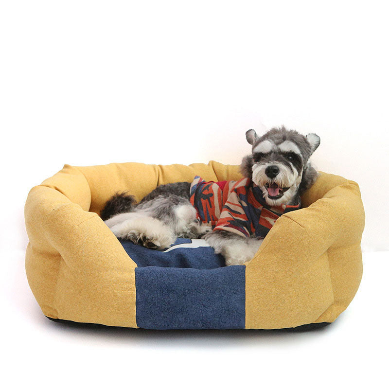 Fashionable All-season Warm Clashing Colours Dog Bed