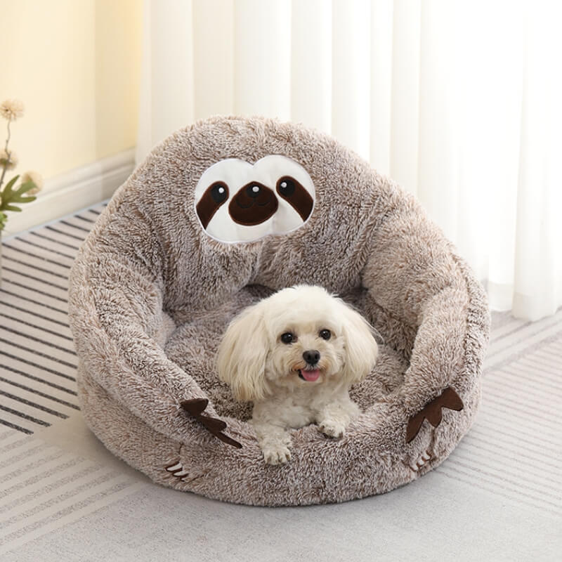 Warming Cute Sloth Semi-Enclosed Cat Cave