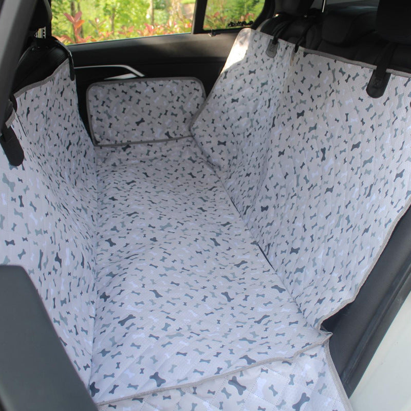 Bone Pattern Oxford Fabric Car Seat Cover for Dogs - Double Size