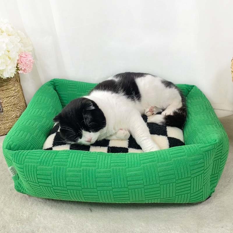 Color Clash Checkerboard Dog & Cat Bed