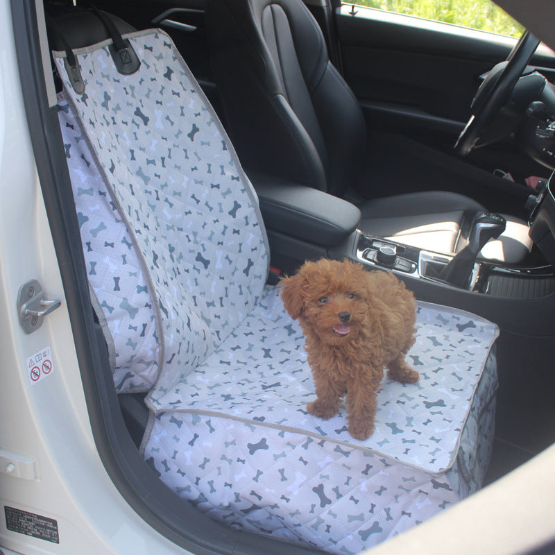 Bone Pattern Oxford Fabric Car Seat Cover for Dogs - Double Size