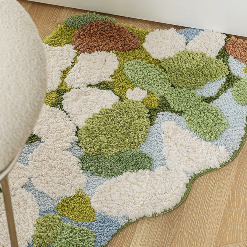 Forest Flocking Moss Rug Irregular Floor Mat Pet Mat