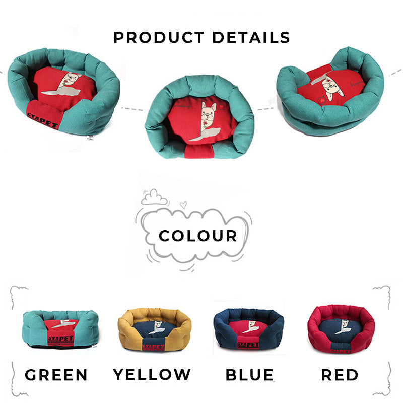 Fashionable All-season Warm Clashing Colours Dog Bed