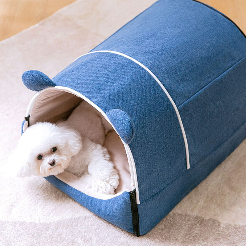 2 in 1 removable cute bear ears dog house