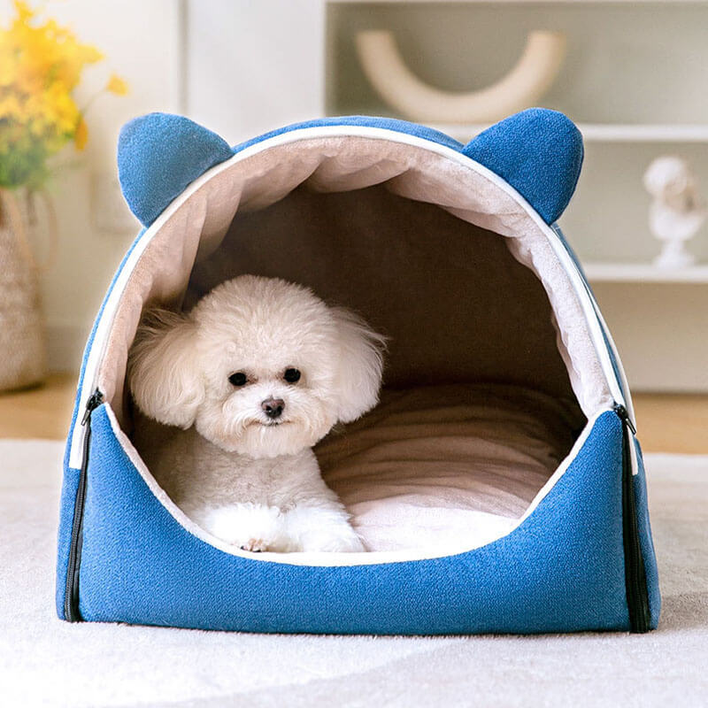 2 in 1 removable cute bear ears dog house