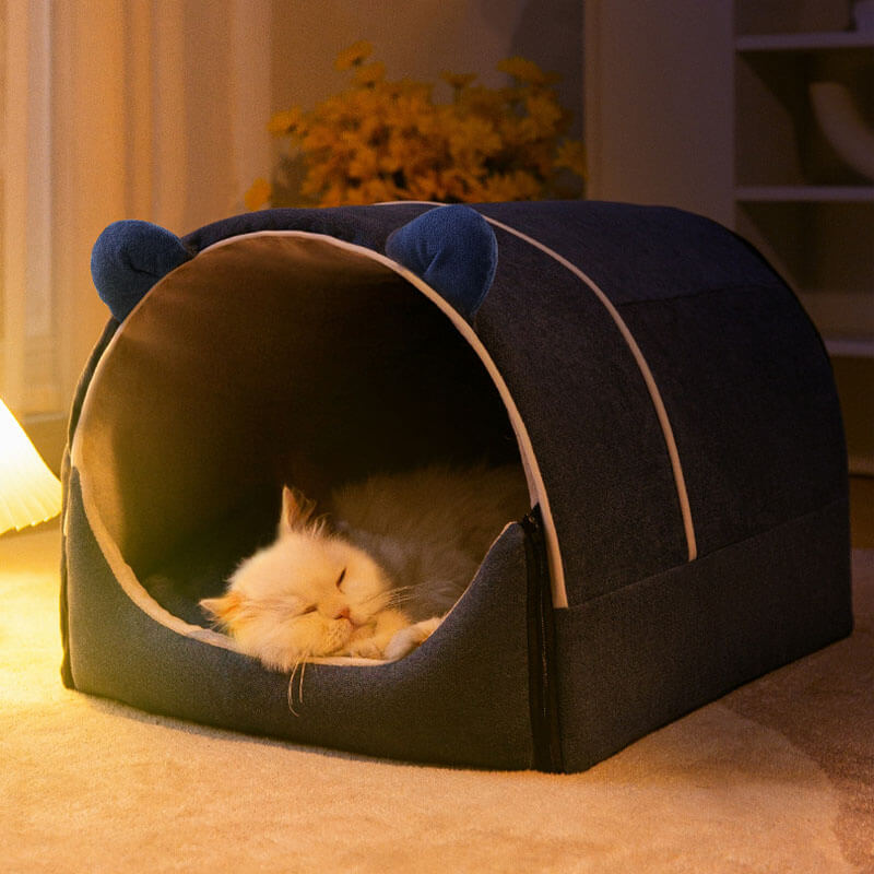 2 in 1 removable cute bear ears dog house