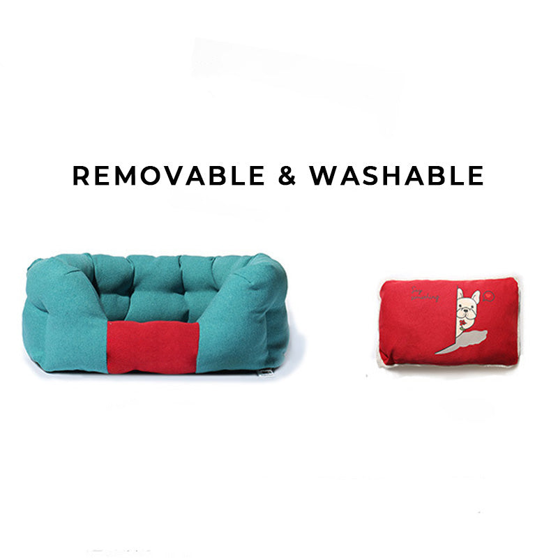 Fashionable All-season Warm Clashing Colours Dog Bed