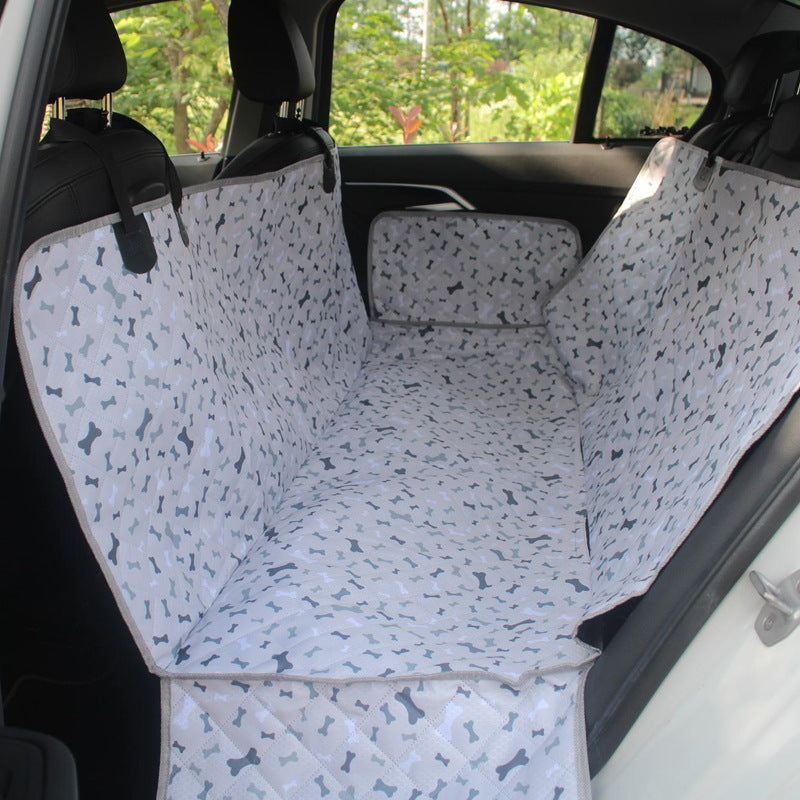 Bone Pattern Oxford Fabric Car Seat Cover for Dogs - Double Size