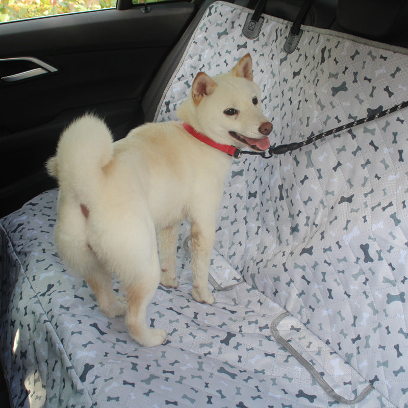 Bone Pattern Oxford Fabric Car Seat Cover for Dogs - Double Size