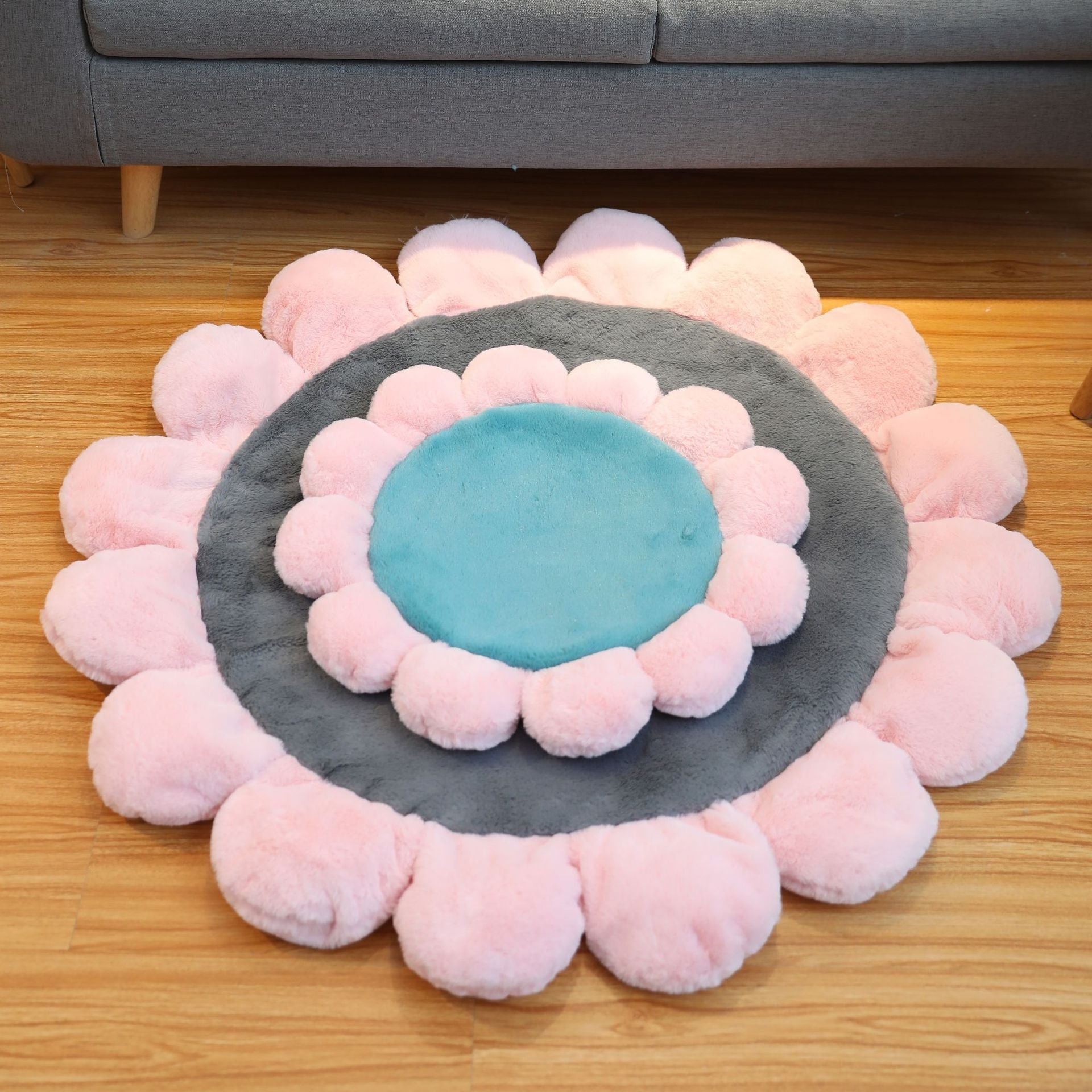 Colorful Sunflower Shape Human Pet Mat Dog Bed