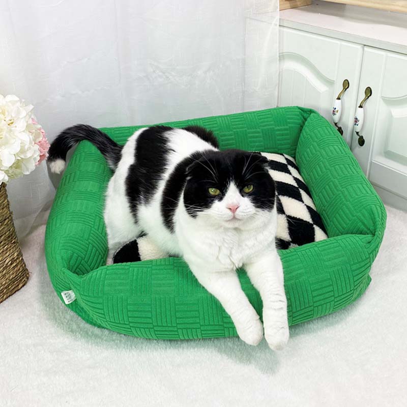 Color Clash Checkerboard Dog & Cat Bed