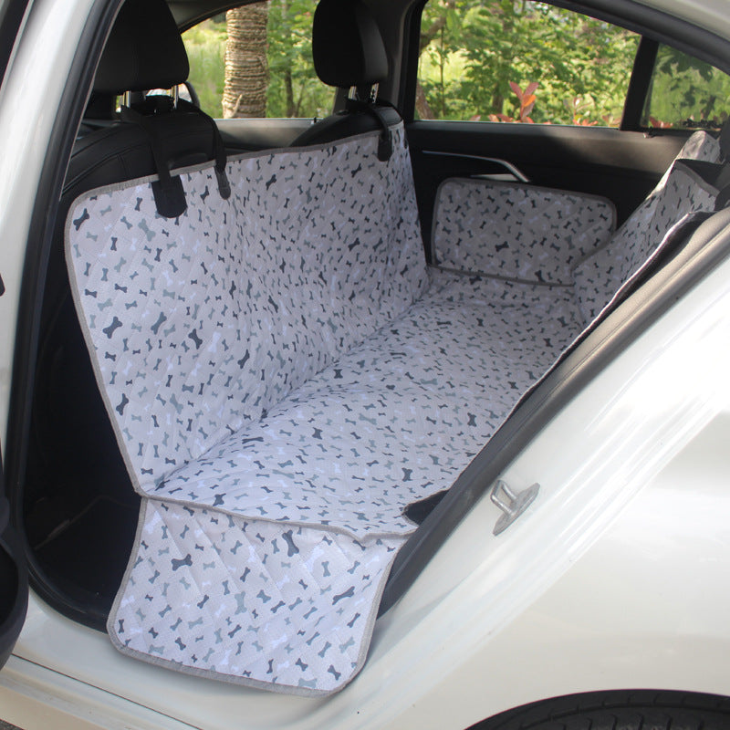 Bone Pattern Oxford Fabric Car Seat Cover for Dogs - Double Size