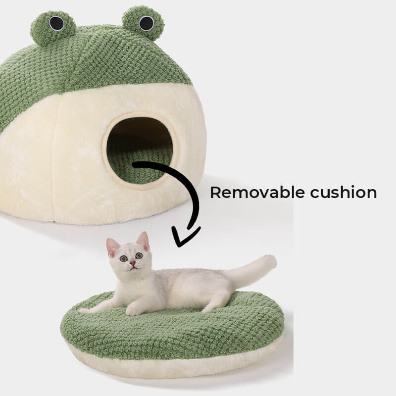 Adorable Frog Form Wrapped Pet Bed Cat Cave