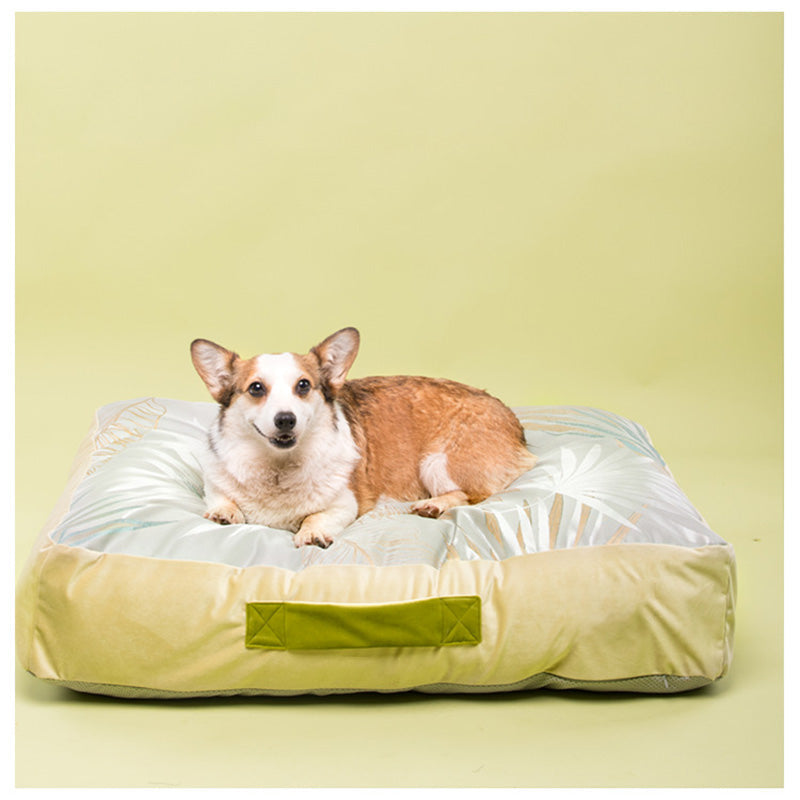 Bow Tie Pillow Ice Silk Velvet Square Cool Dog Beds