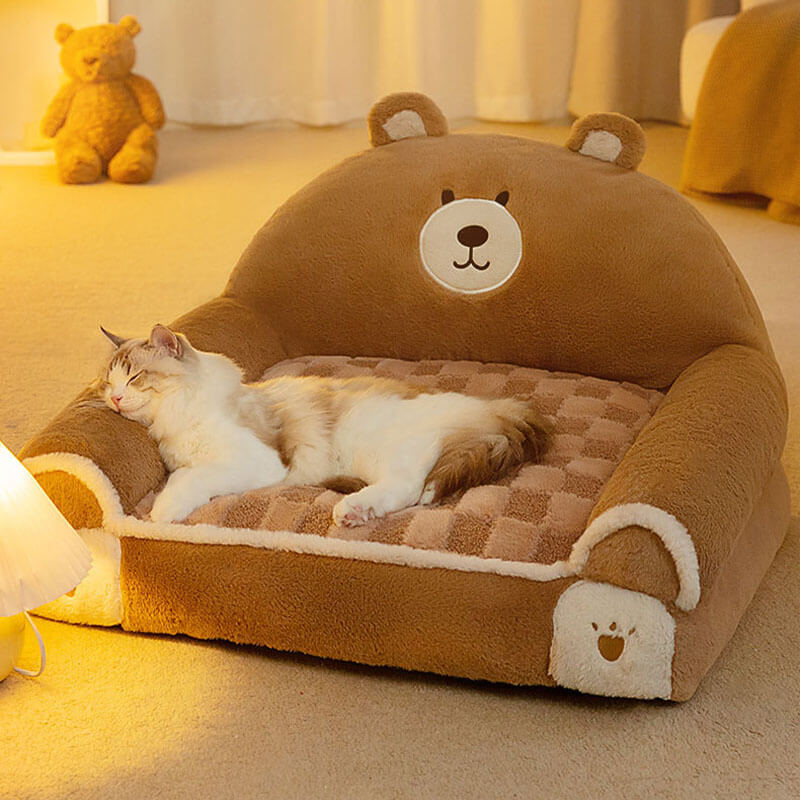 Comfortable Calming Pet Bed Adorable Dog & Cat Sofa Bed