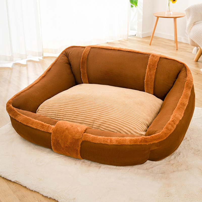 Vintage Large Cozy Calming Sofa Dog Bed