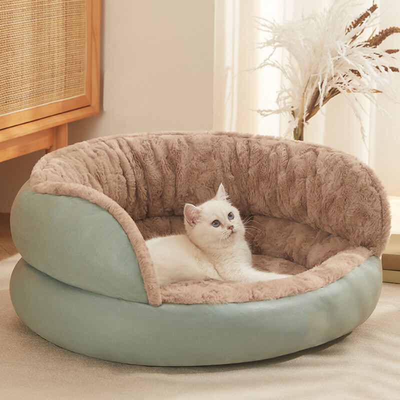 Cozy Backrest Pet Bed Deep Sleeping Waterproof Dog & Cat Bed