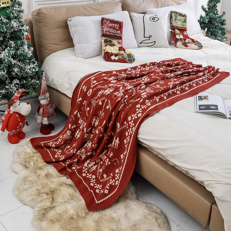 Cozy Christmas-themed Human Pet Blanket