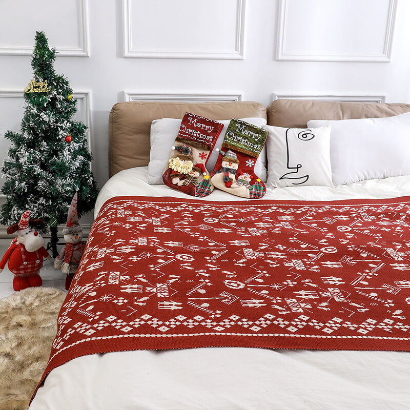 Cozy Christmas-themed Human Pet Blanket