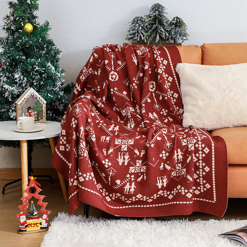 Cozy Christmas-themed Human Pet Blanket