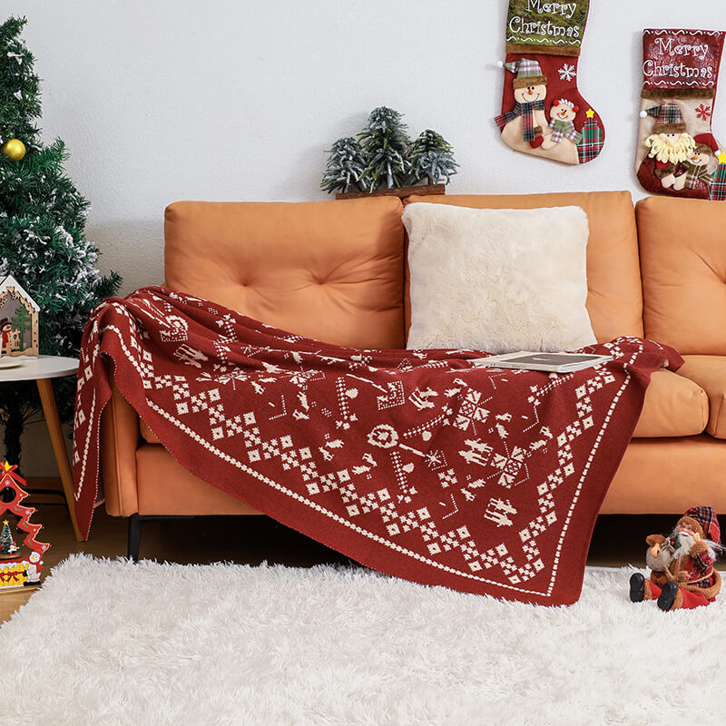 Cozy Christmas-themed Human Pet Blanket