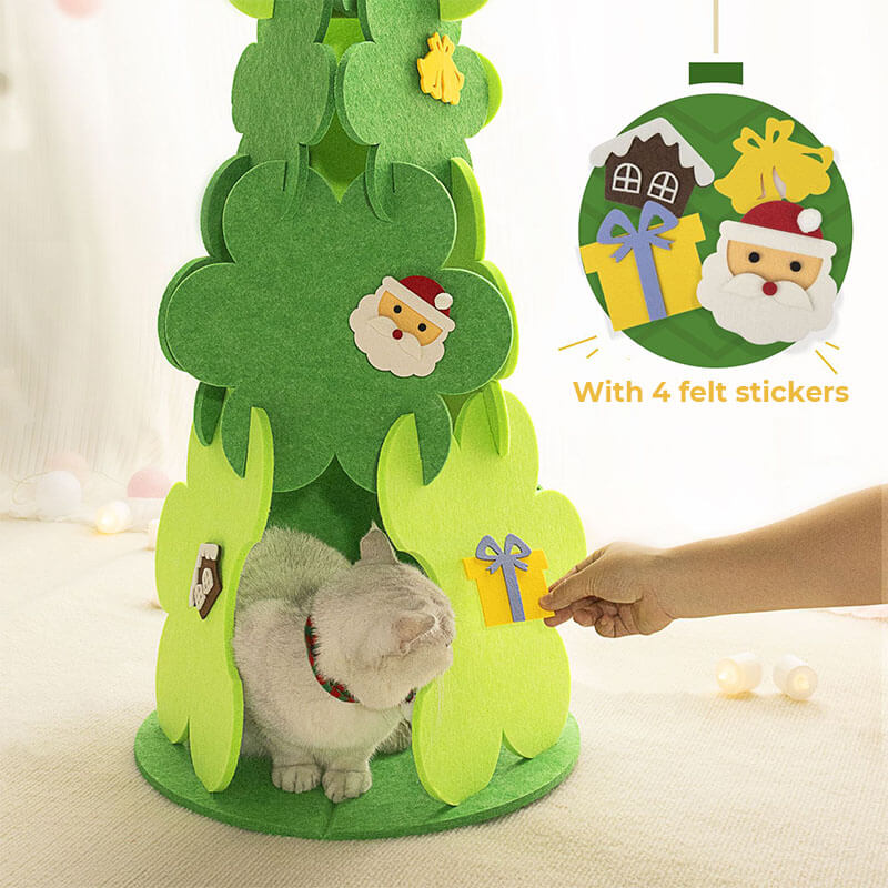 DIY Christmas Tree Cat Felt Bed Festive Decoration