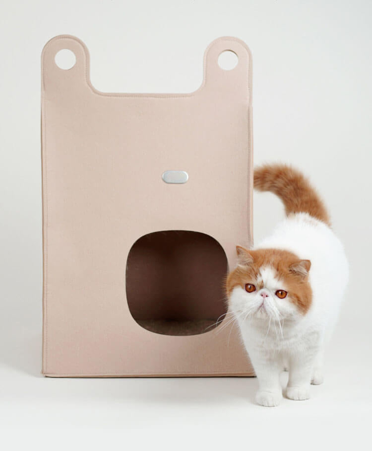 Foldable Felt Cat Hide & Seek Bag Cute Cat Nest