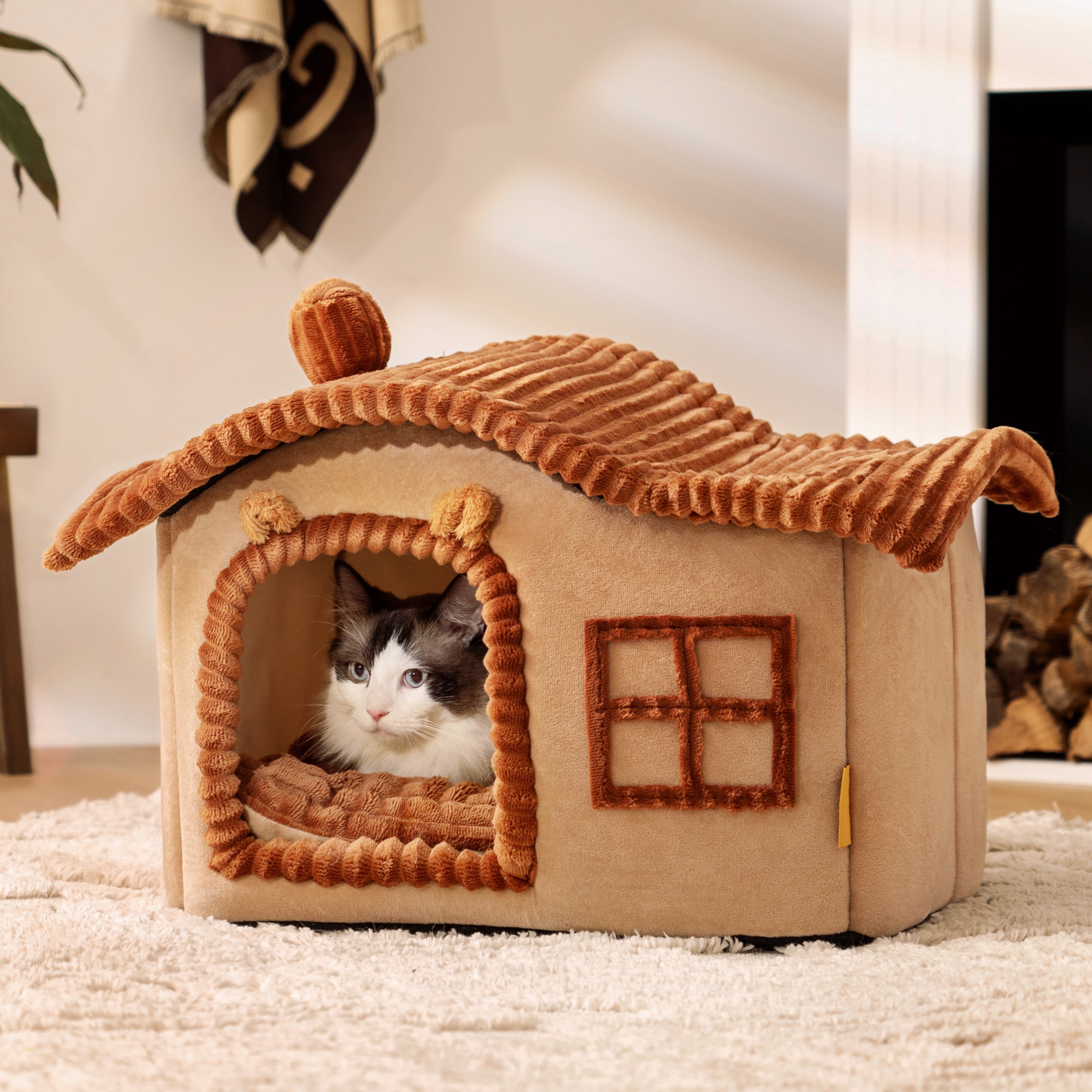 House Design Semi-Enclosed Cat Bed