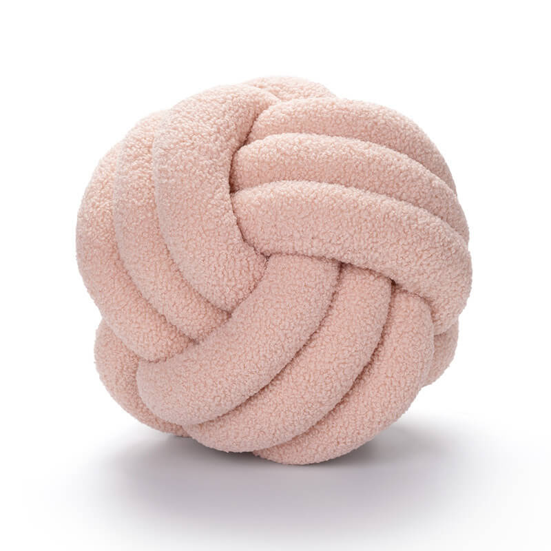 Knitted Fleece Knotted Ball Sofa Cushion