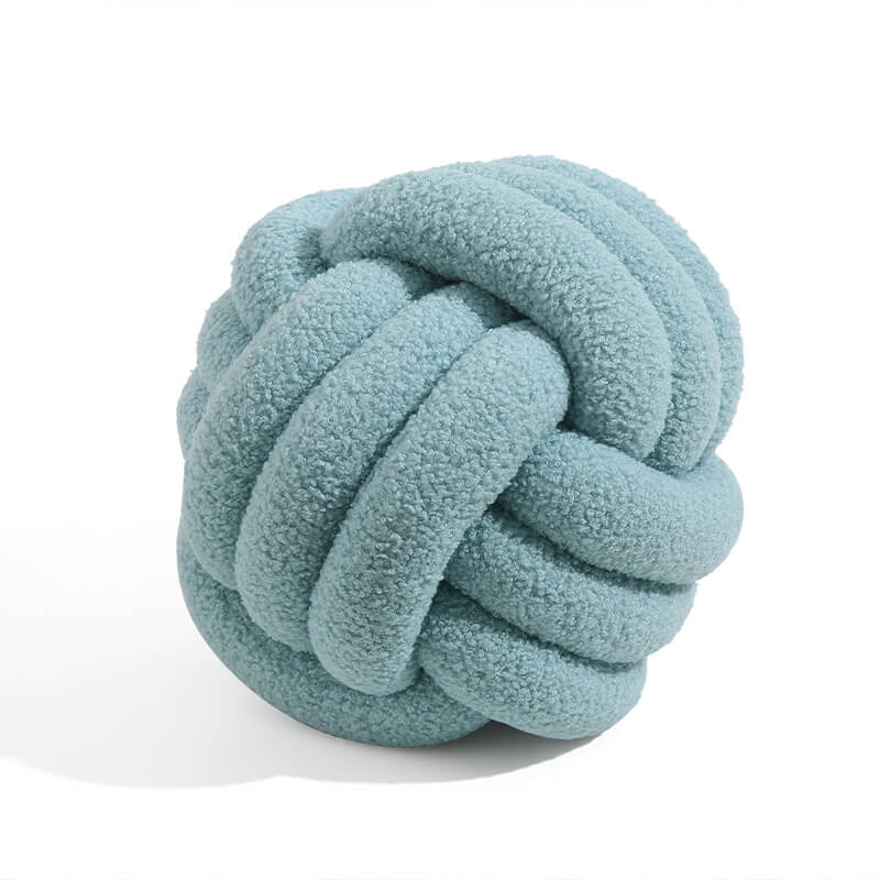 Knitted Fleece Knotted Ball Sofa Cushion