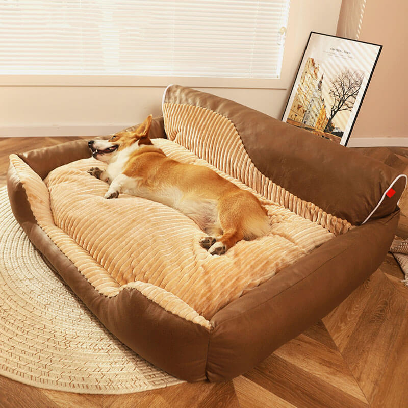 Large Warm Removable Dog Backrest Bed for All Seasons