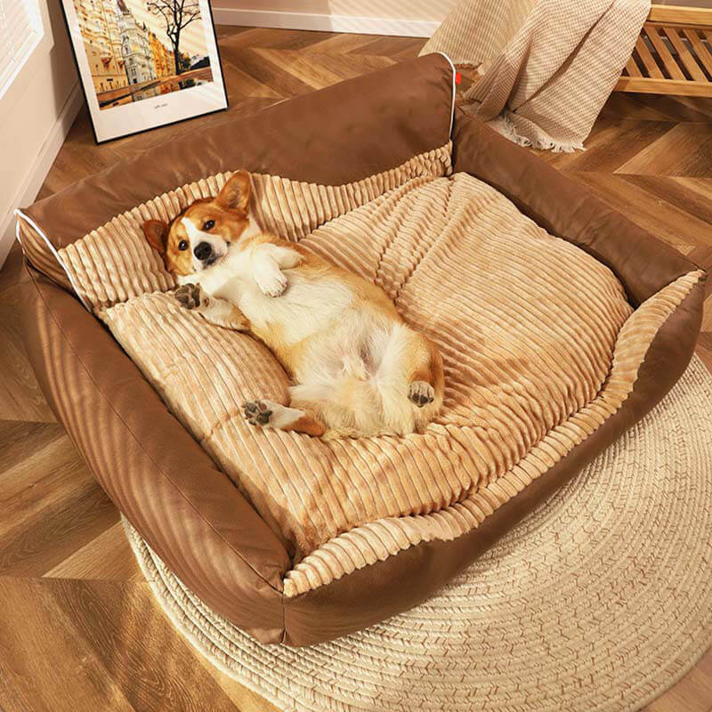 Large Warm Removable Dog Backrest Bed for All Seasons