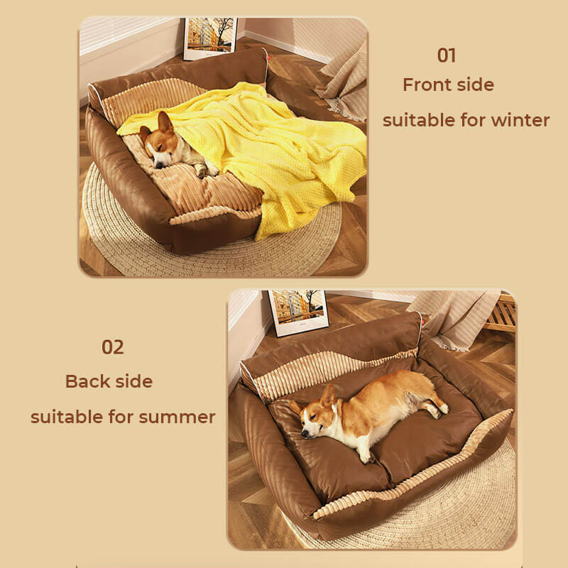 Large Warm Removable Dog Backrest Bed for All Seasons