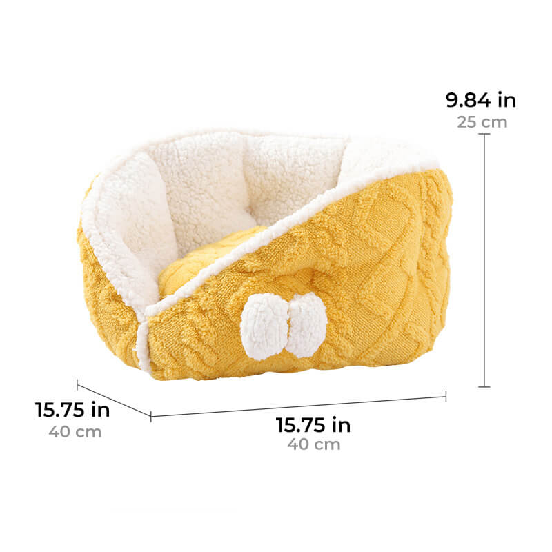 Cheese Cat Bed Fleece Jacquard Comfort Dog Bed