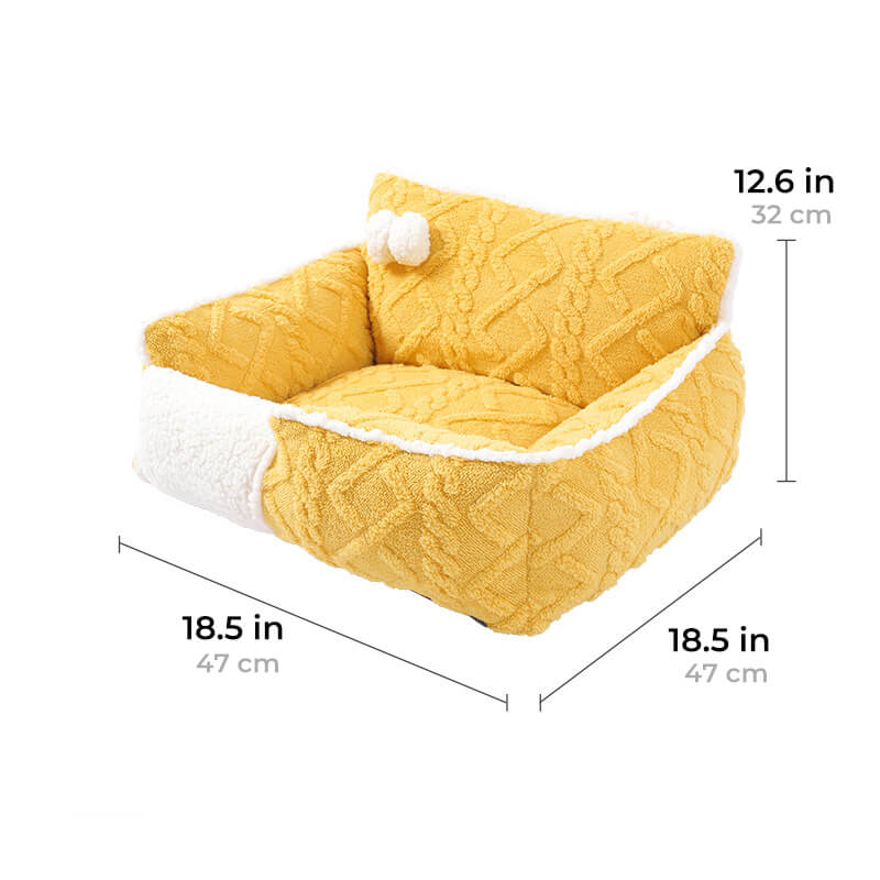 Cheese Cat Bed Fleece Jacquard Comfort Dog Bed