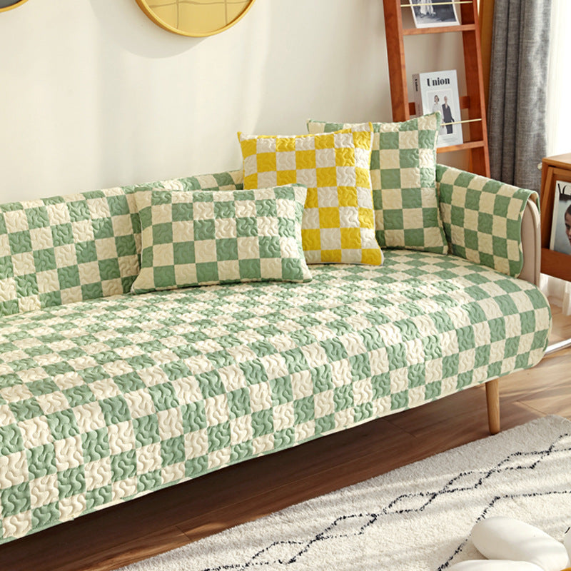 Colorful Checkerboard Anti Scratch Furniture Protector Couch Cover