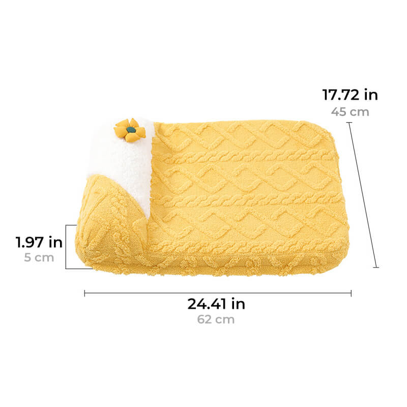 Cheese Cat Bed Fleece Jacquard Comfort Dog Bed