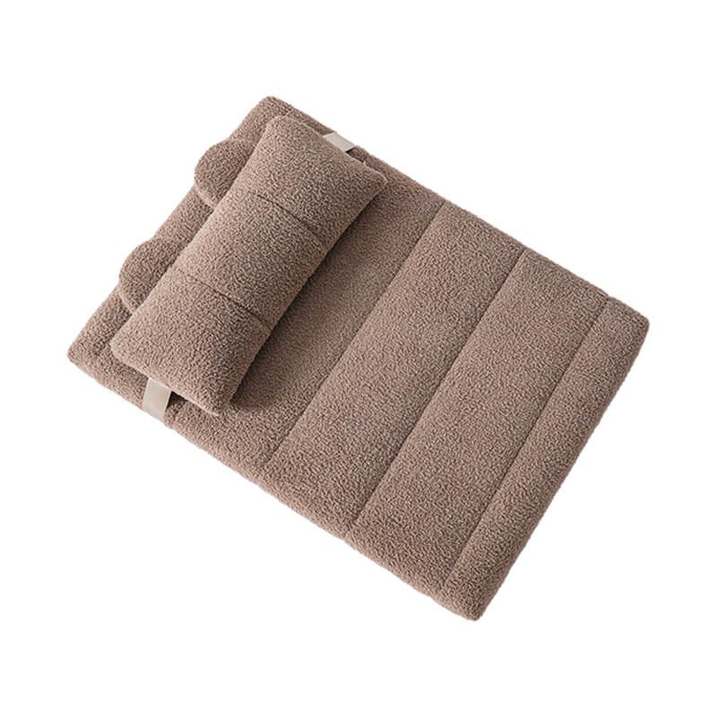 Soft Tatami Mat Pet Lounger Dog Bed with Pillow