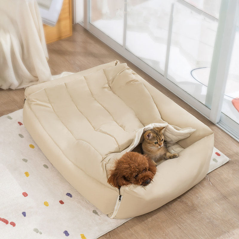 2 in 1 Warm Comfortable Covered Cat & Dog Bed