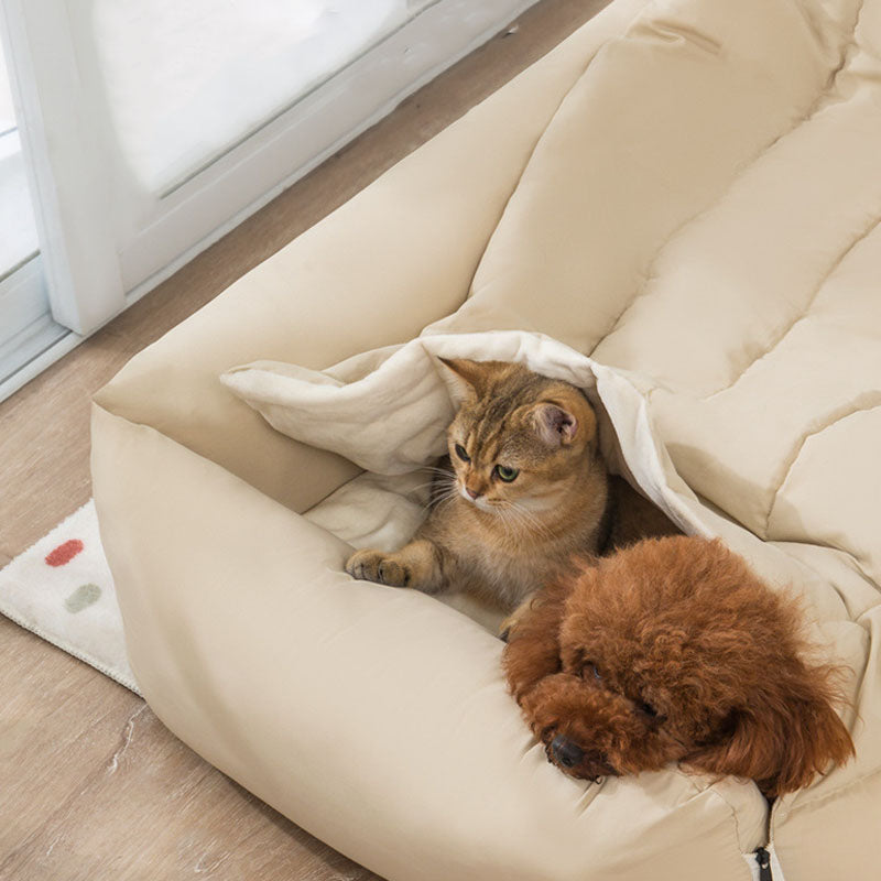 2 in 1 Warm Comfortable Covered Cat & Dog Bed