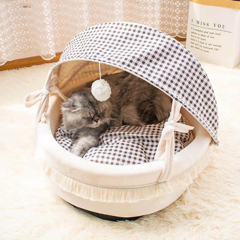 Adorable Cradle Semi-Closed Cat Bed