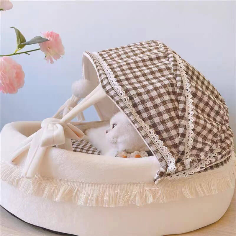 Adorable Cradle Semi-Closed Cat Bed