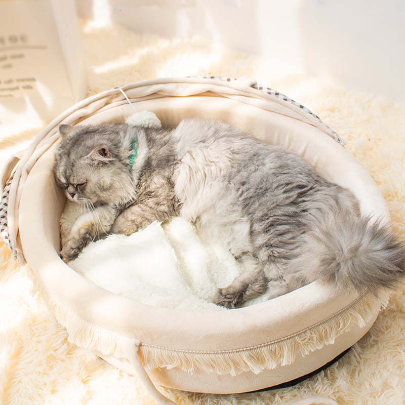 Adorable Cradle Semi-Closed Cat Bed