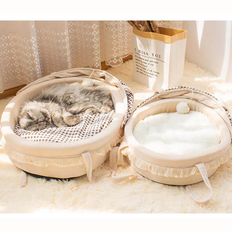 Adorable Cradle Semi-Closed Cat Bed