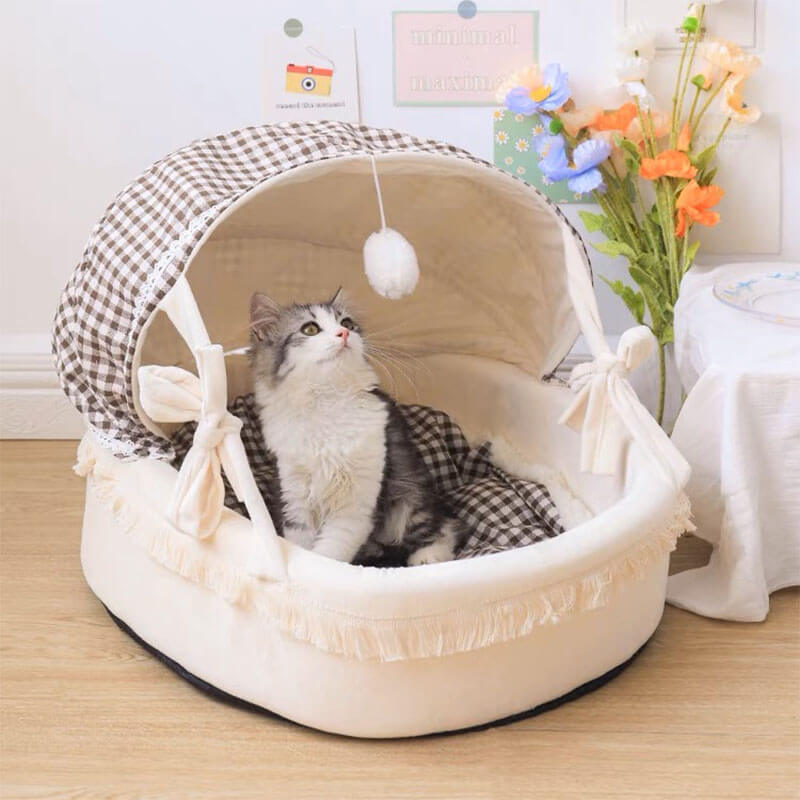 Adorable Cradle Semi-Closed Cat Bed