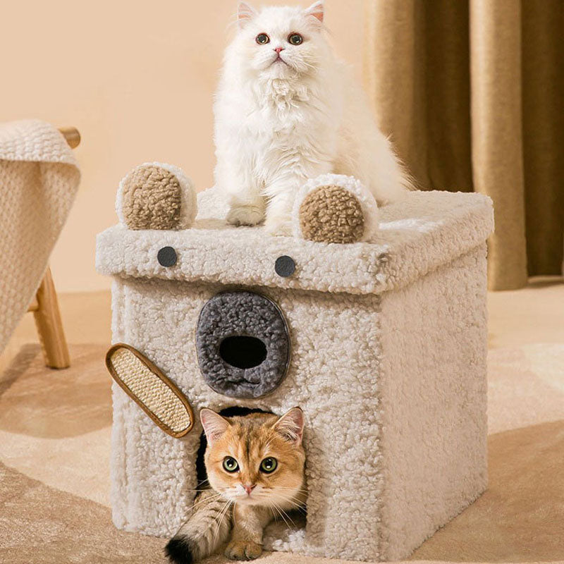 Animal Series Foldable Soft Den Cat Bed Cat House